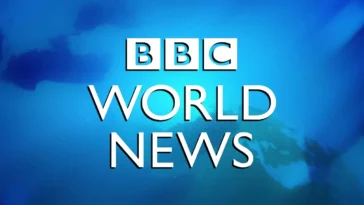 An image of a BBC World News logo featured on a website, representing access to live streaming news.