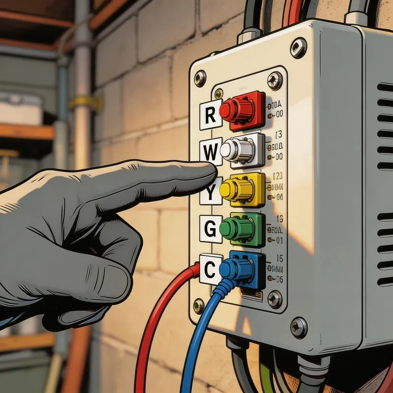 identifying C-wire terminal on HVAC control board for smart thermostat installation